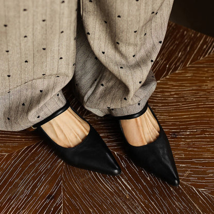 Lucie Sculpt Leather Mules