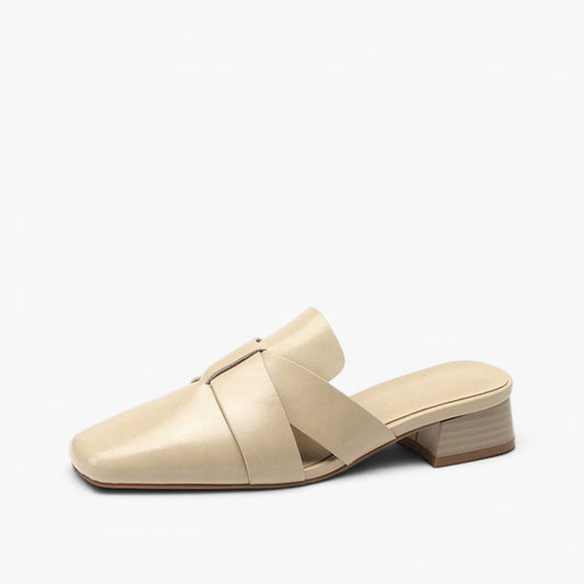 Alba Square Toe Leather Mules