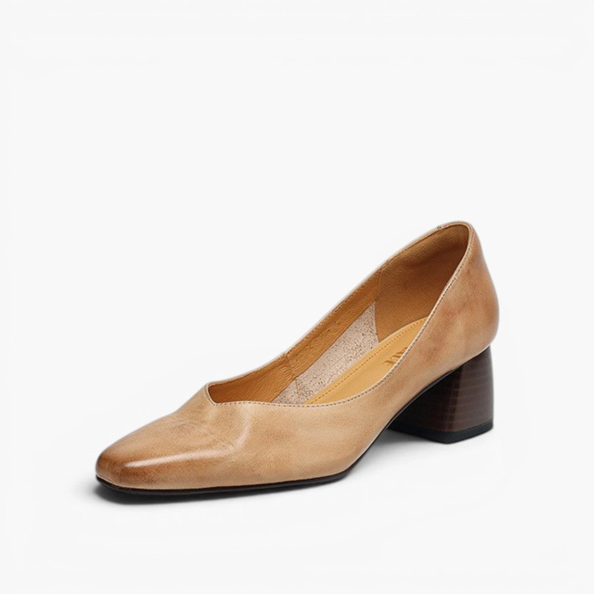 Selene Leather Square Pumps