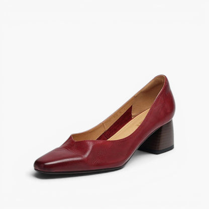 Selene Leather Square Pumps