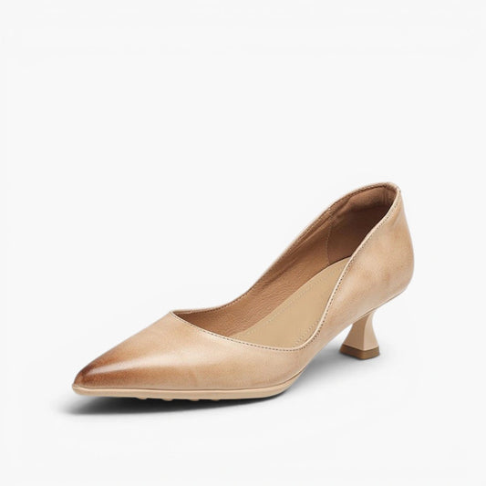 Camille Leather Kitten Heels