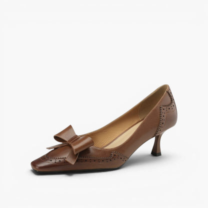Violaine Leather Ribbon Pumps