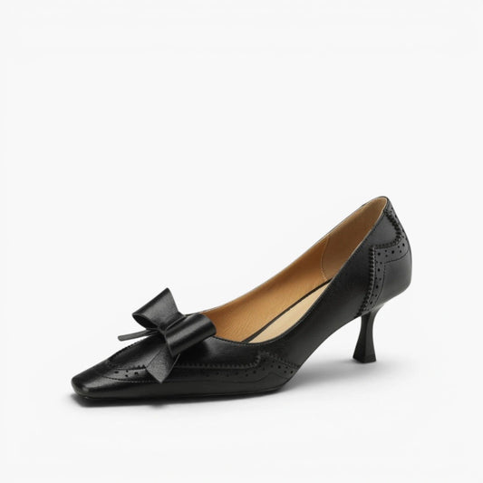 Violaine Leather Ribbon Pumps