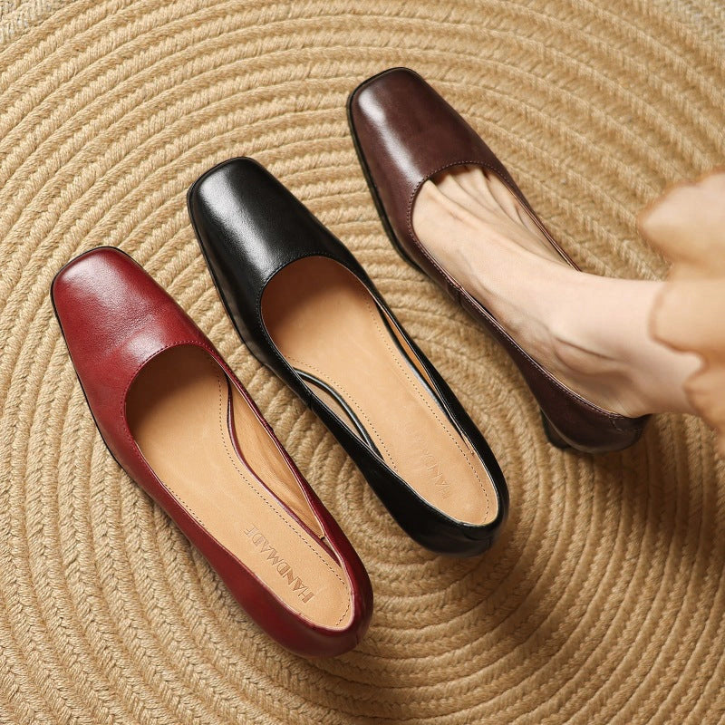 Manon Leather Square Pumps