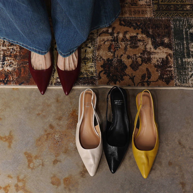 Laure Lambskin Leather Slingback Heels