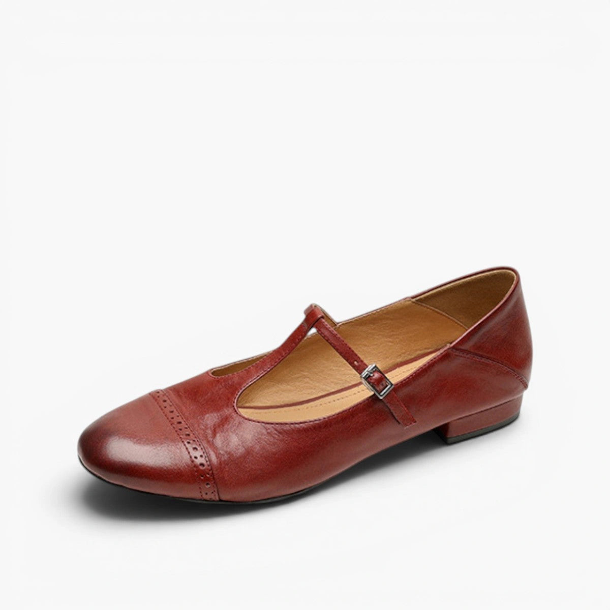 Clemence T-Strap Leather Mary Janes