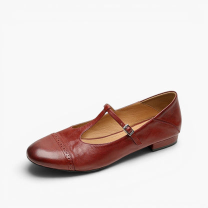 Clemence T-Strap Leather Mary Janes