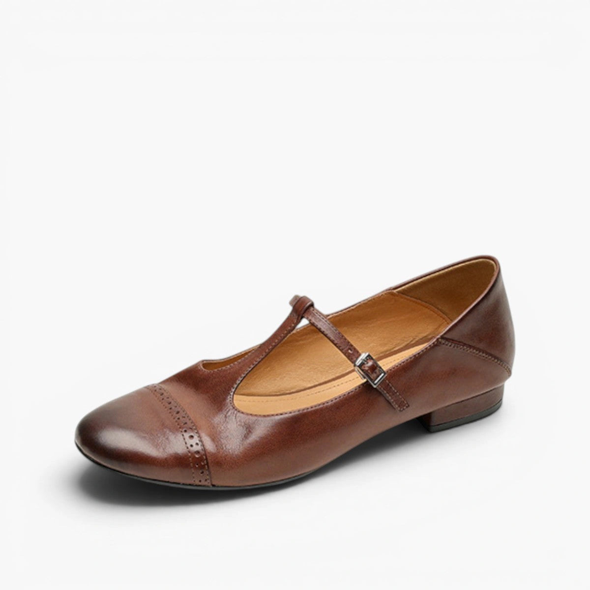 Clemence T-Strap Leather Mary Janes