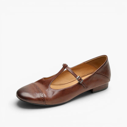 Clemence T-Strap Leather Mary Janes