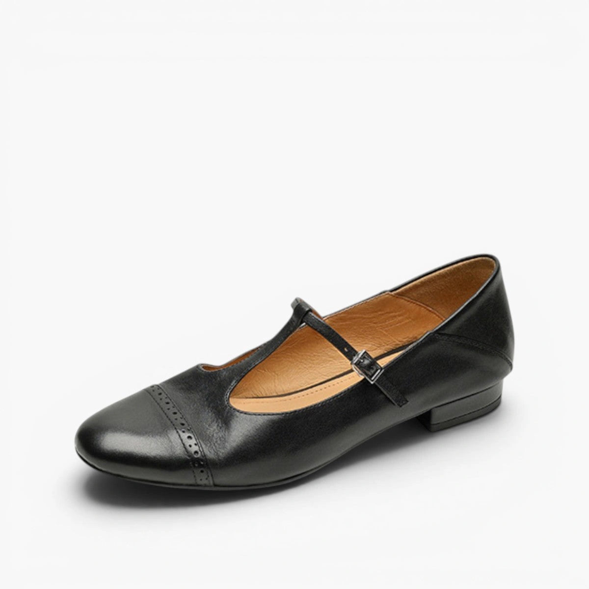 Clemence T-Strap Leather Mary Janes