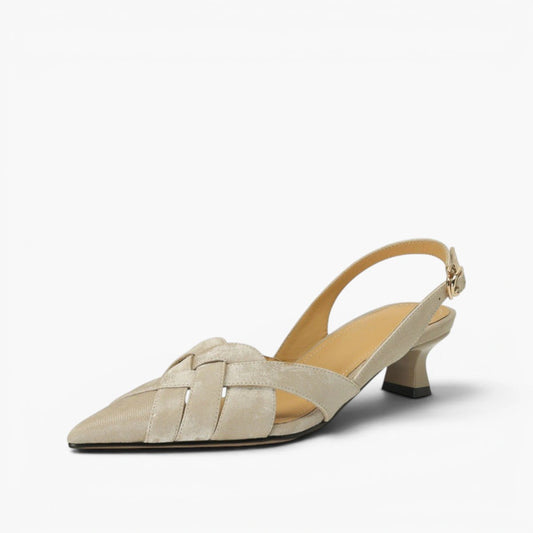 Alix Woven Leather Slingback Heels