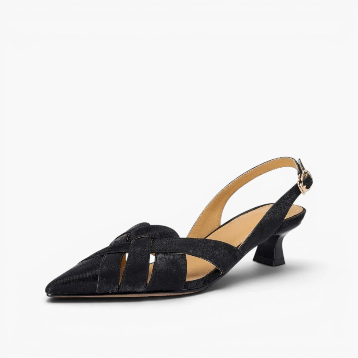 Alix Woven Leather Slingback Heels