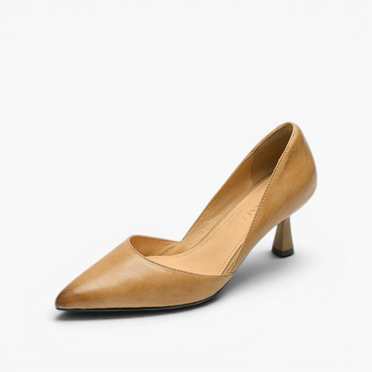 Vera Curve Leather Heels
