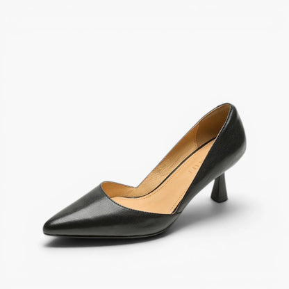 Vera Curve Leather Heels