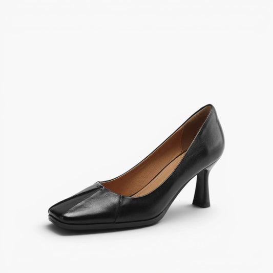 Josephine Leather Square-Toe Pumps