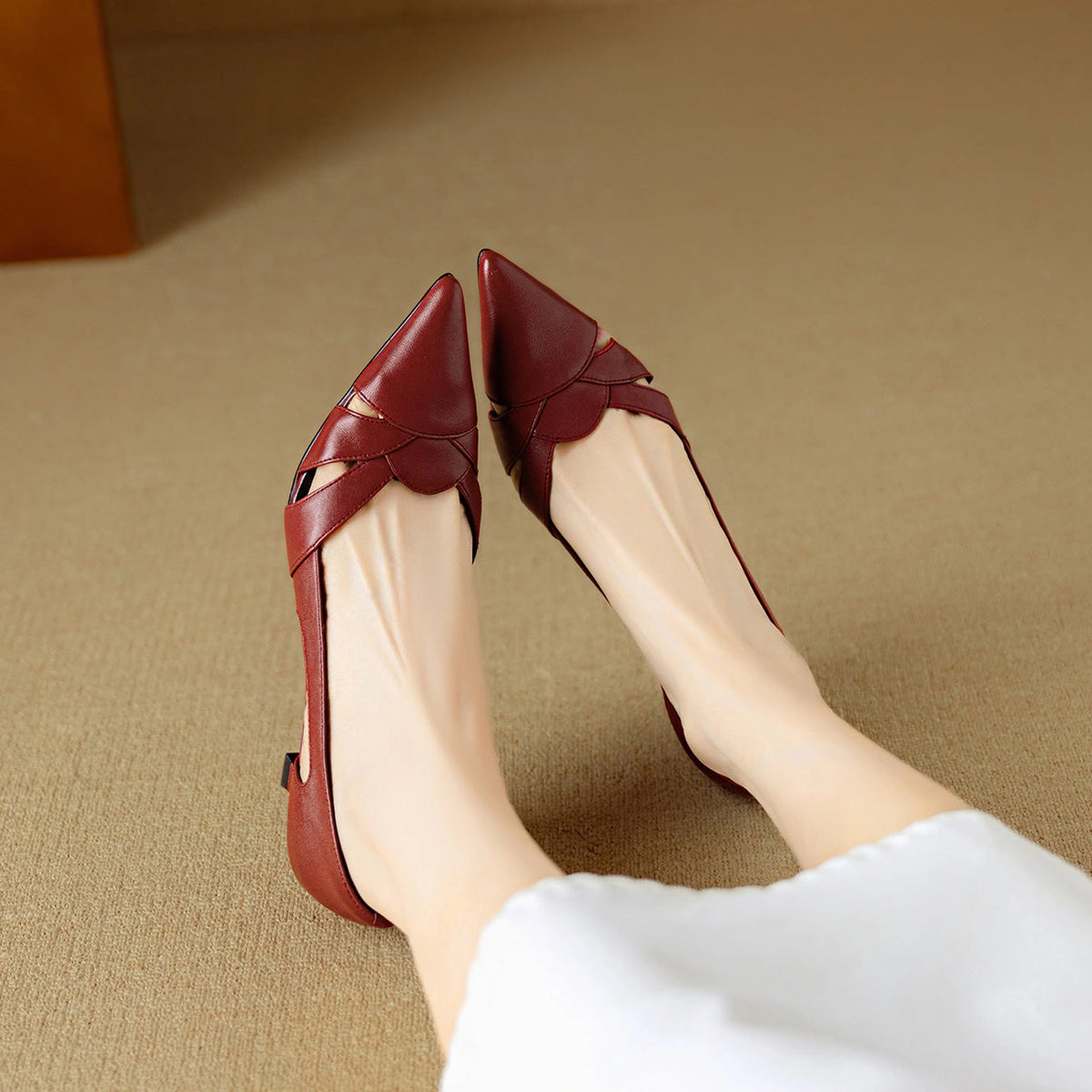 Eloise Cutout Leather Pumps