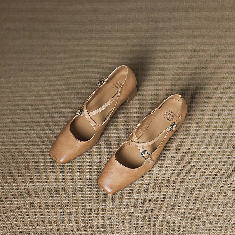 Mahaut Leather Kitten Heels