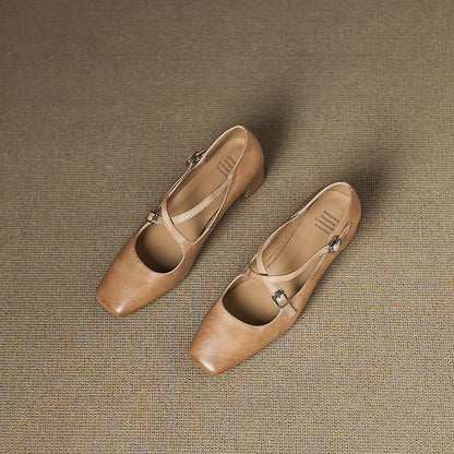 Mahaut Leather Kitten Heels