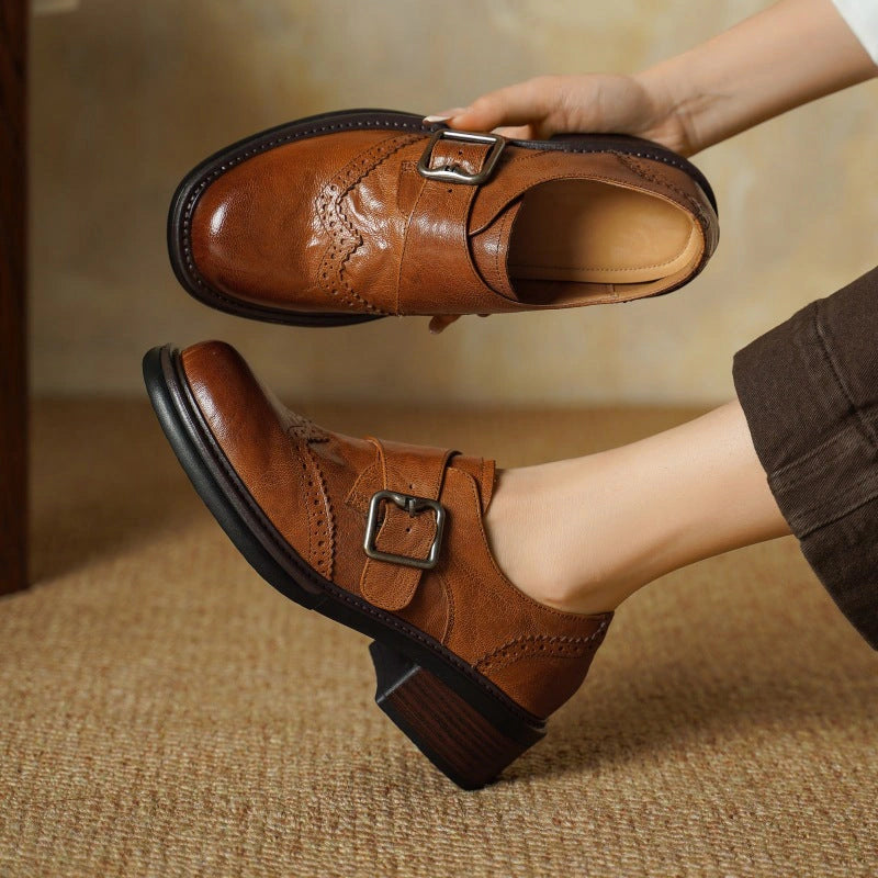 Dalia Monk-Strap Leather Brogues