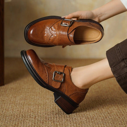 Dalia Monk-Strap Leather Brogues