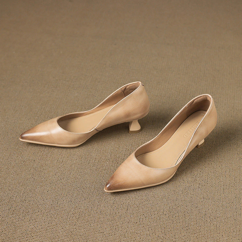 Camille Leather Kitten Heels
