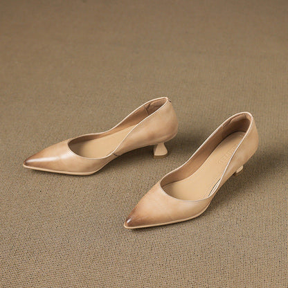 Camille Leather Kitten Heels