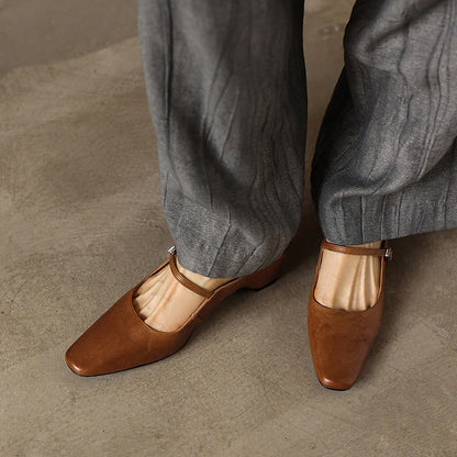 Amara Square-Toe Leather Mules