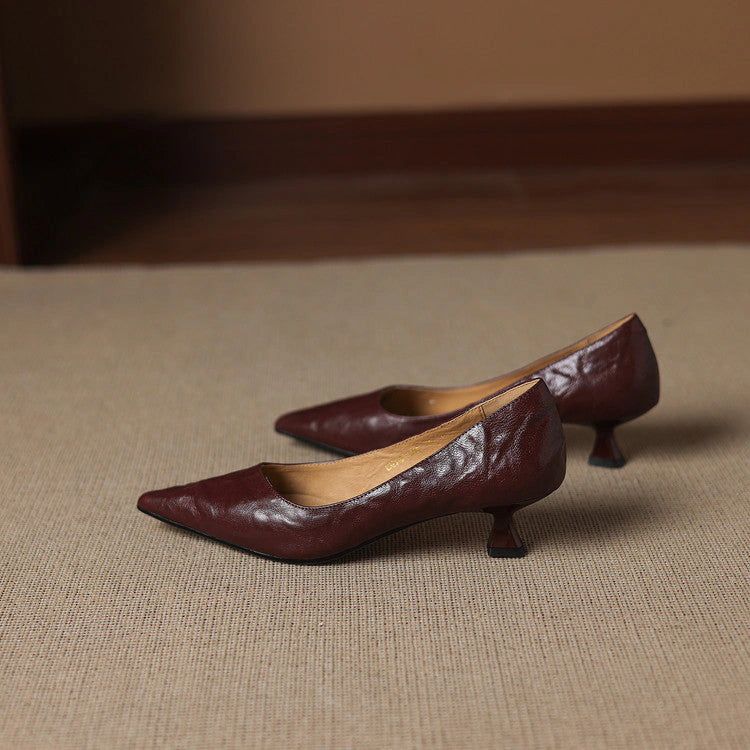 Garance Leather Low Pumps