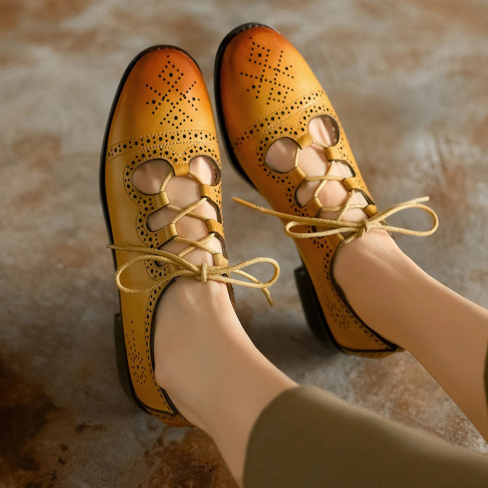 Ondine Brogue Leather Oxfords