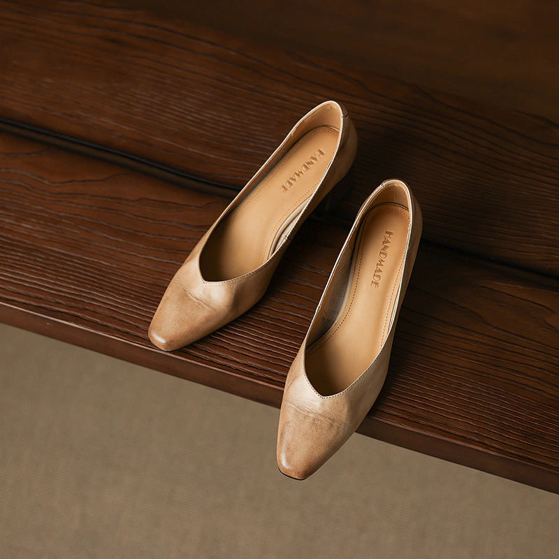 Selene Leather Square Pumps