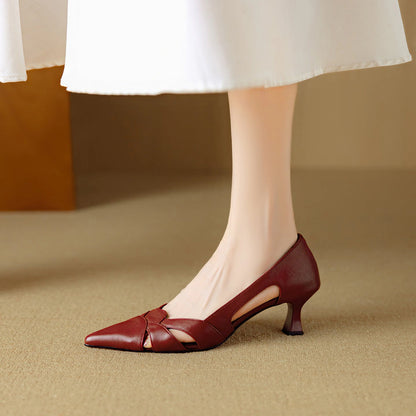 Eloise Cutout Leather Pumps