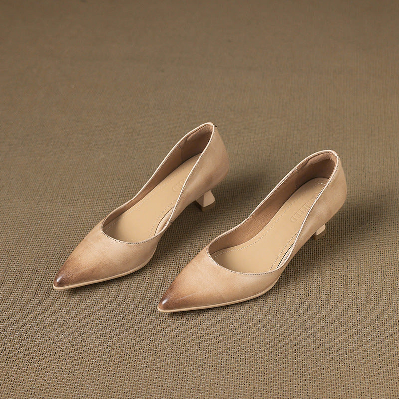 Camille Leather Kitten Heels