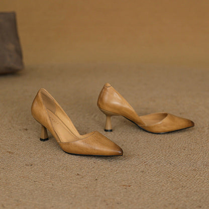 Vera Curve Leather Heels