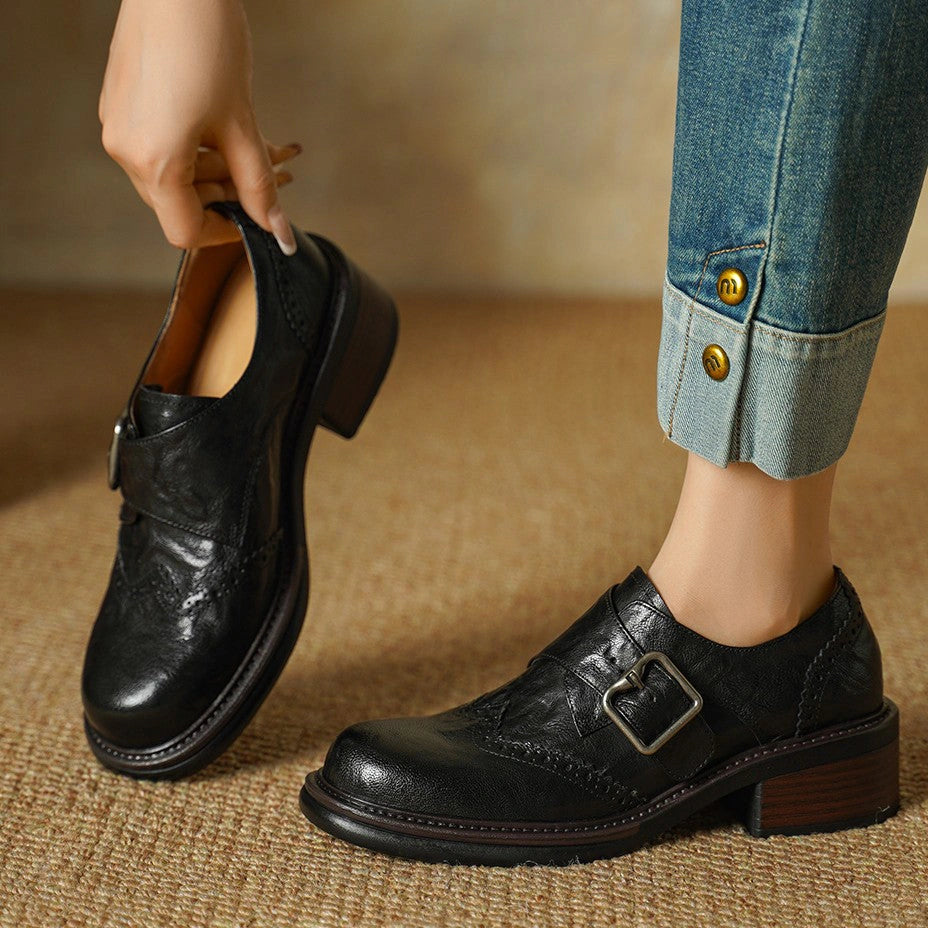Dalia Monk-Strap Leather Brogues