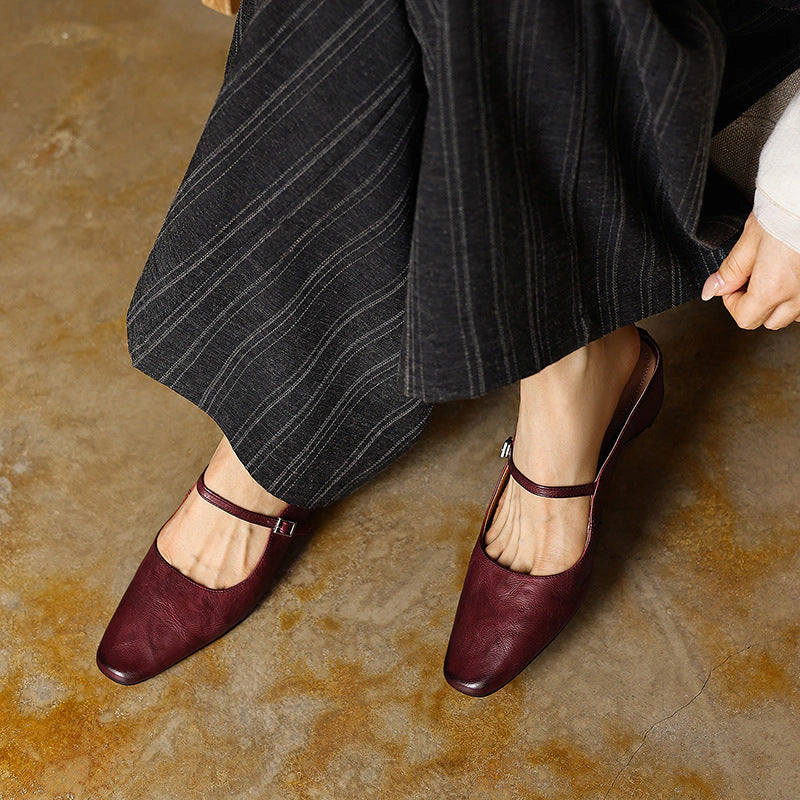 Amara Square-Toe Leather Mules