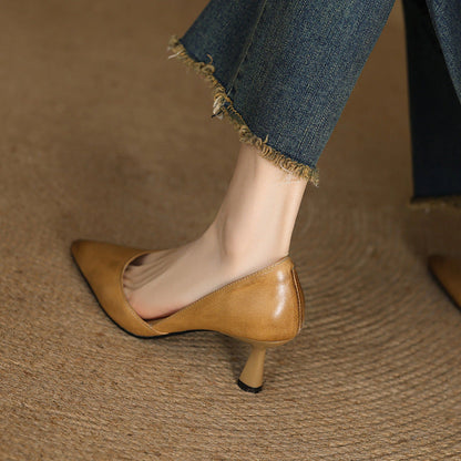 Vera Curve Leather Heels
