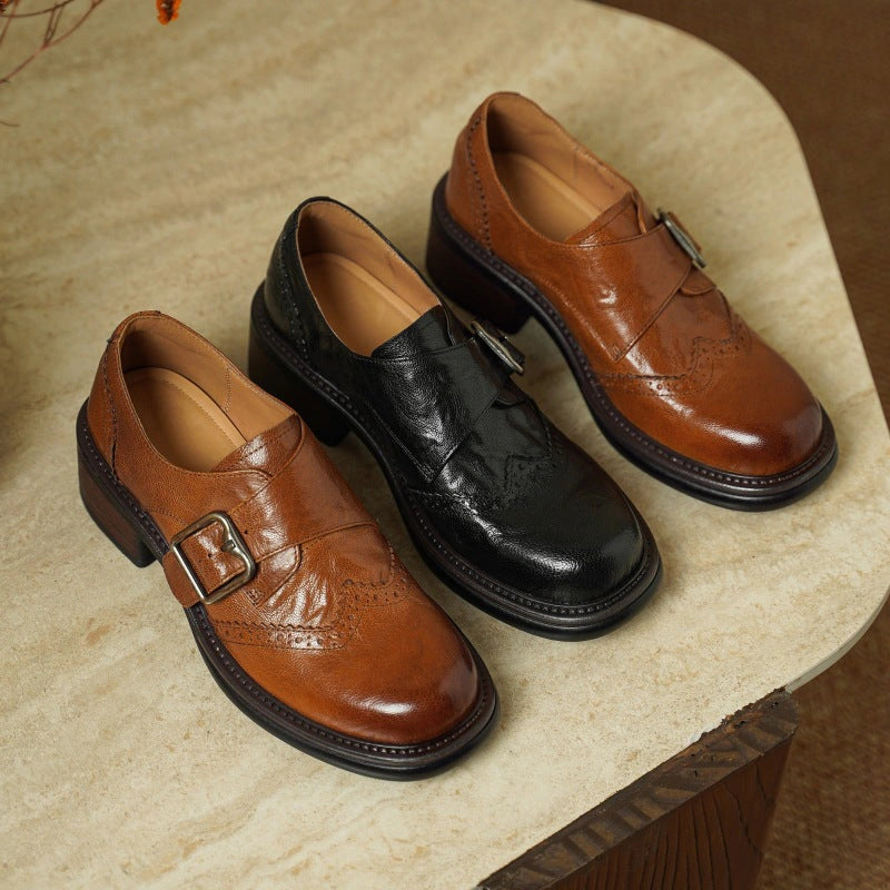 Dalia Monk-Strap Leather Brogues