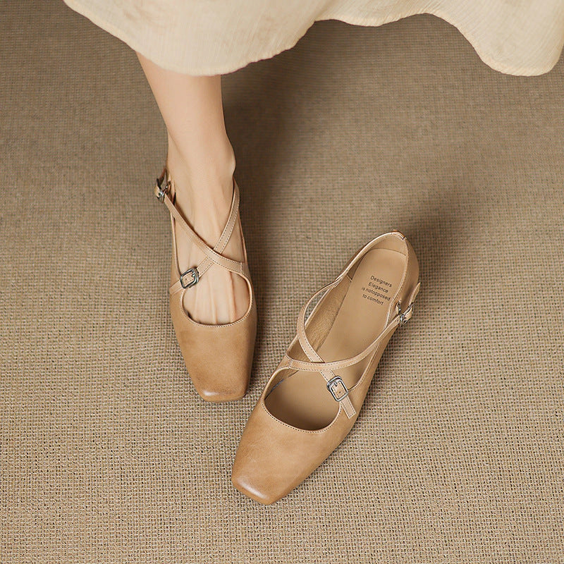 Mahaut Leather Kitten Heels