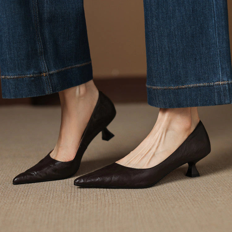 Garance Leather Low Pumps