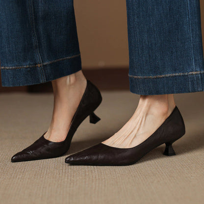 Garance Leather Low Pumps