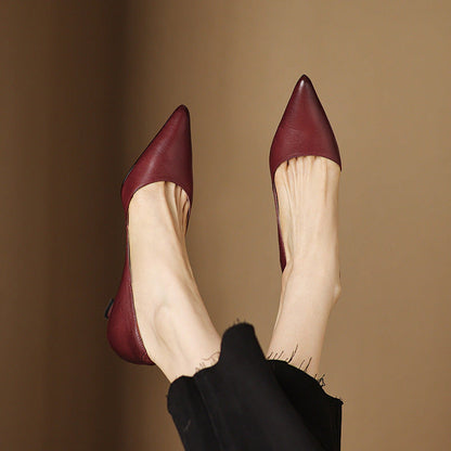 Giselle Leather Kitten Heels