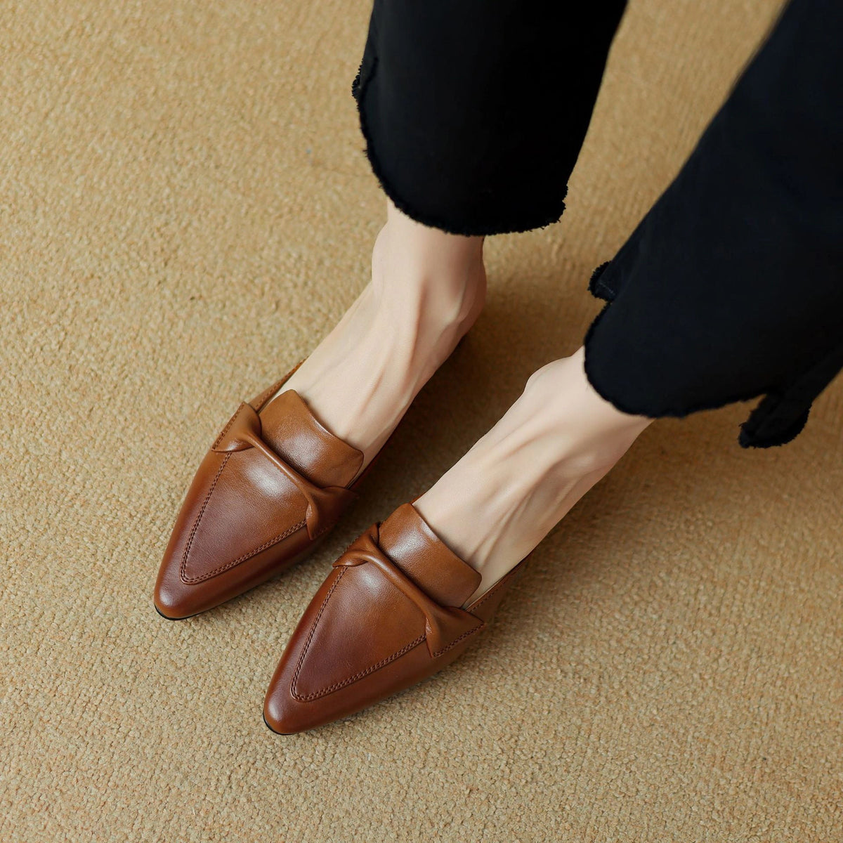 Esme Pointed Leather Mules