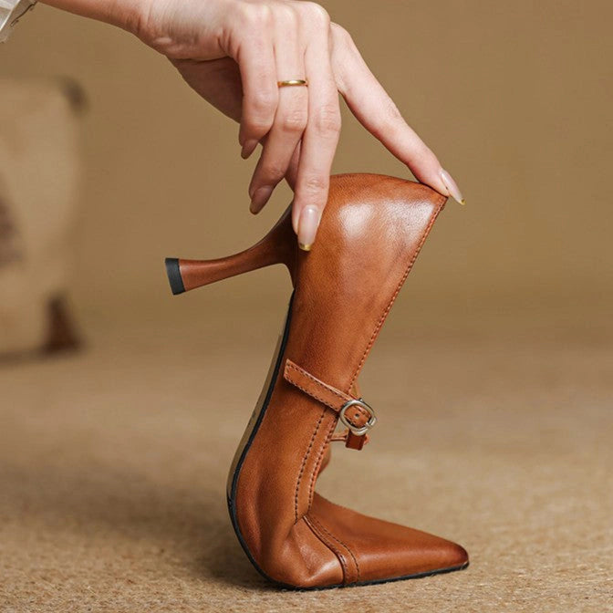 Romy Leather T-strap Pumps