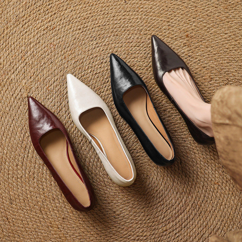 Florine Lambskin Leather Flats