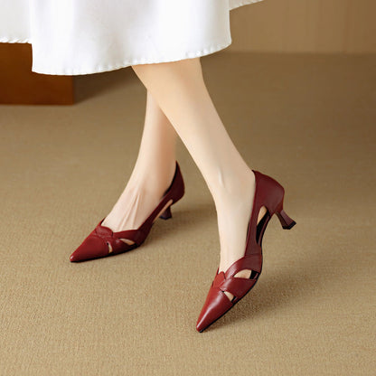 Eloise Cutout Leather Pumps