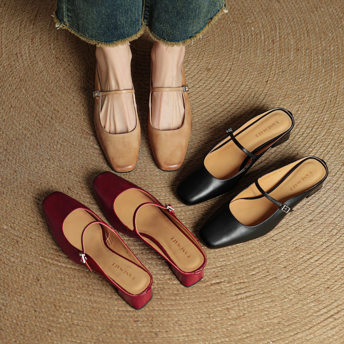 Coralie Leather Mules