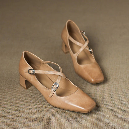 Mahaut Leather Kitten Heels