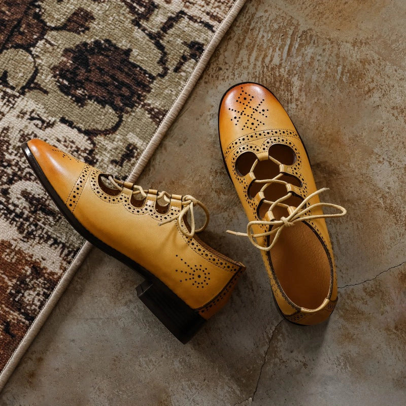 Ondine Brogue Leather Oxfords