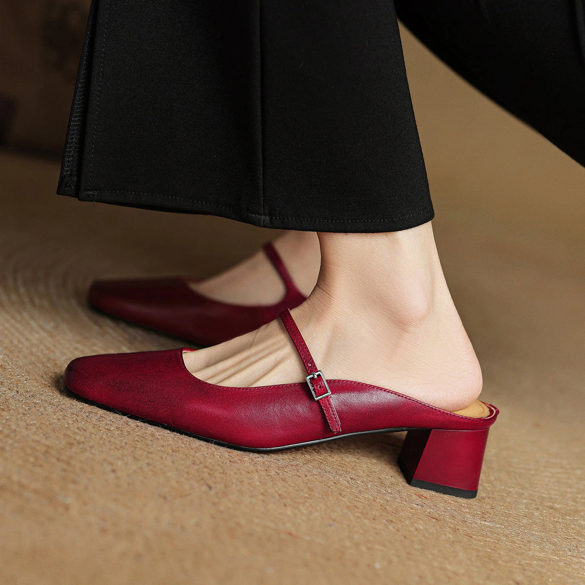 Coralie Leather Mules