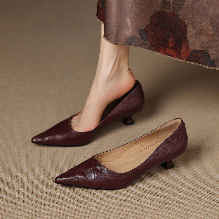 Garance Leather Low Pumps